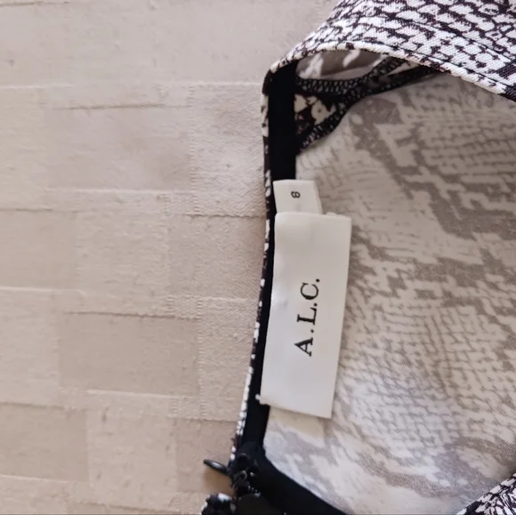 A.L.C. Brinley Snakeskin Puff Short Sleeves Mini Dress - Picture 16 of 16